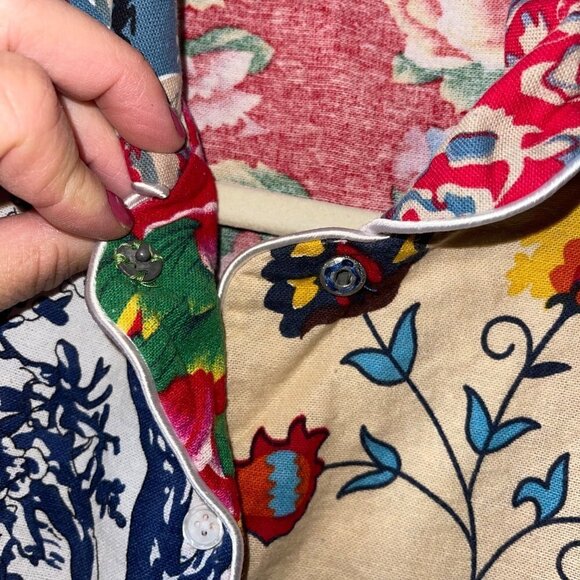 Benjimu Womens Pajama Set Size Small Multicolor Mixed Print Floral Pure Cotton - Picture 10 of 10